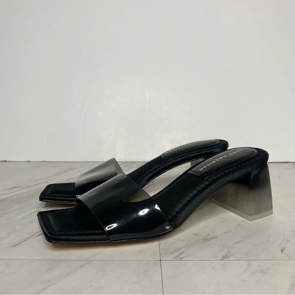 Good American Square Toe Heeled Sandal 7